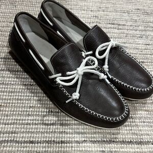 Cole Haan Espresso Brown Leather Slip-On Loafers Size 11 — Boat Shoes Like New!